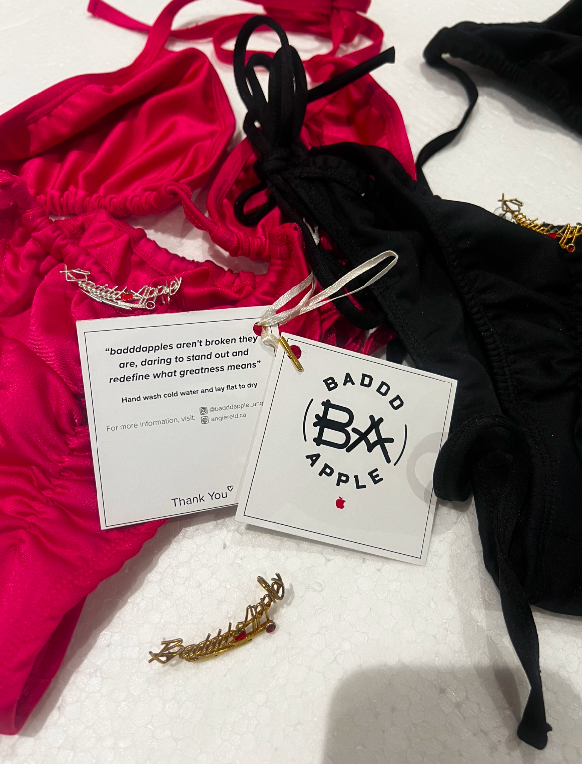 Super Cute Baddd Apple, Two Piece Bikini Black