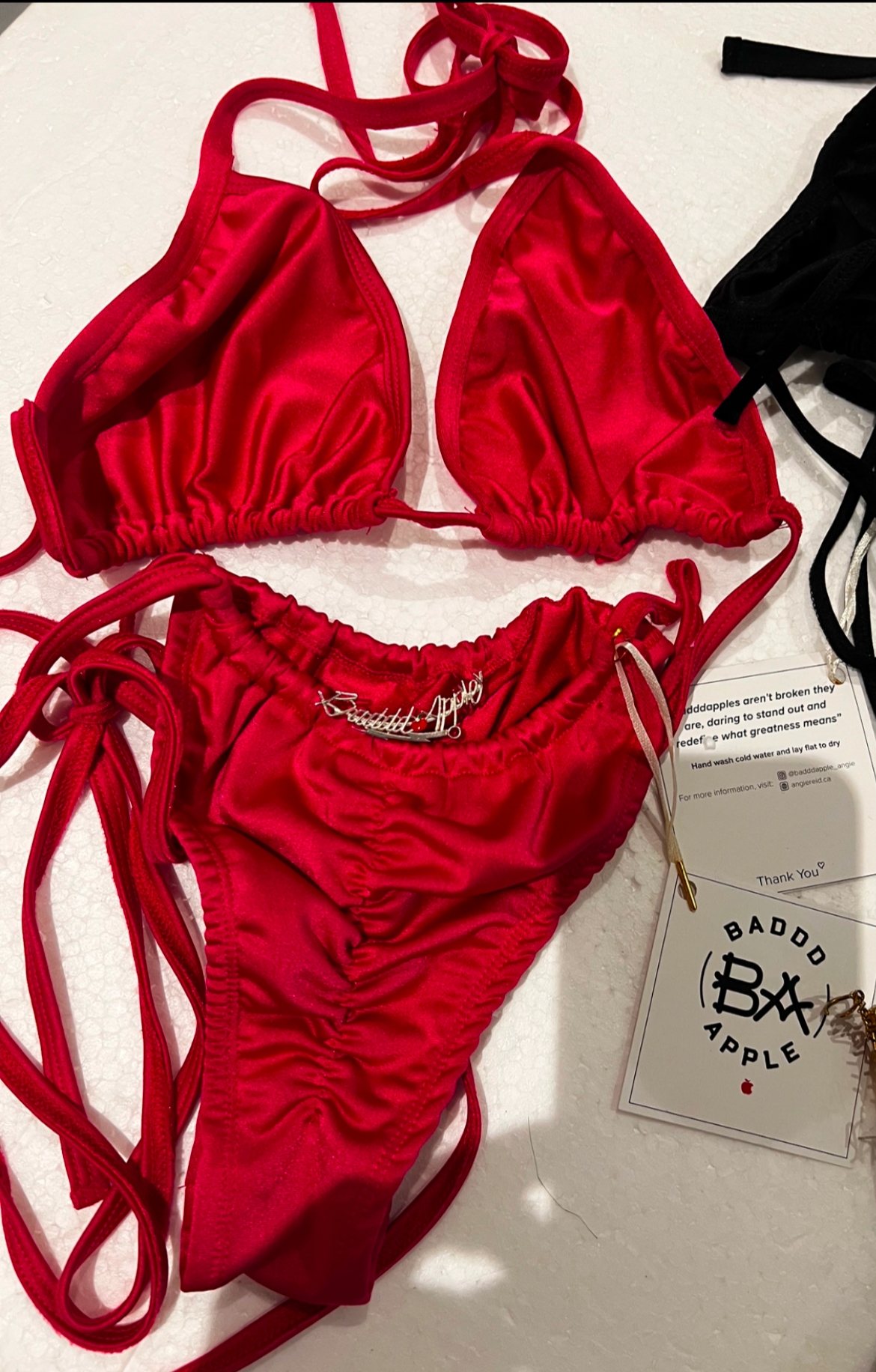 Super Cute Baddd Apple, Two Piece Bikini Black